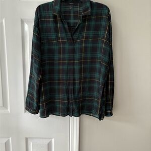 Forever 21 Green Plaid Blouse